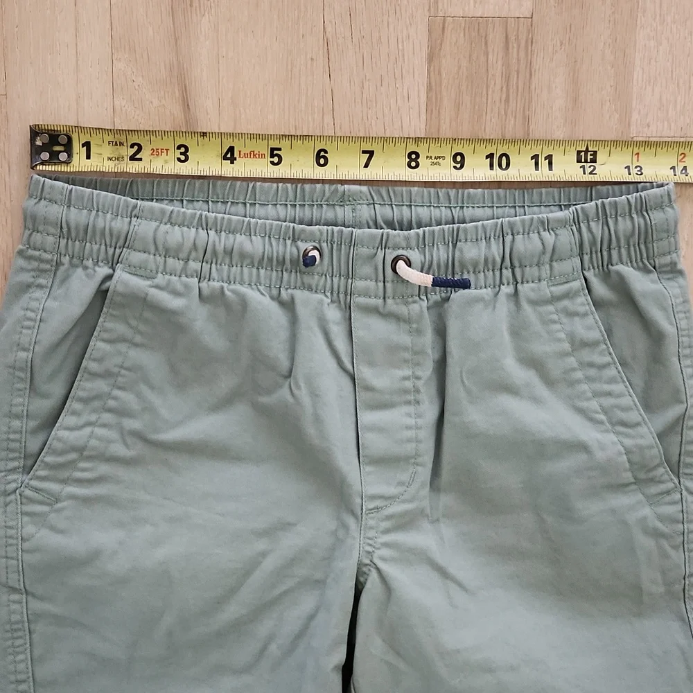 Gap Kids Boys Elastic Waistband Stretch Soft Twill Shorts Granite Green Size XL